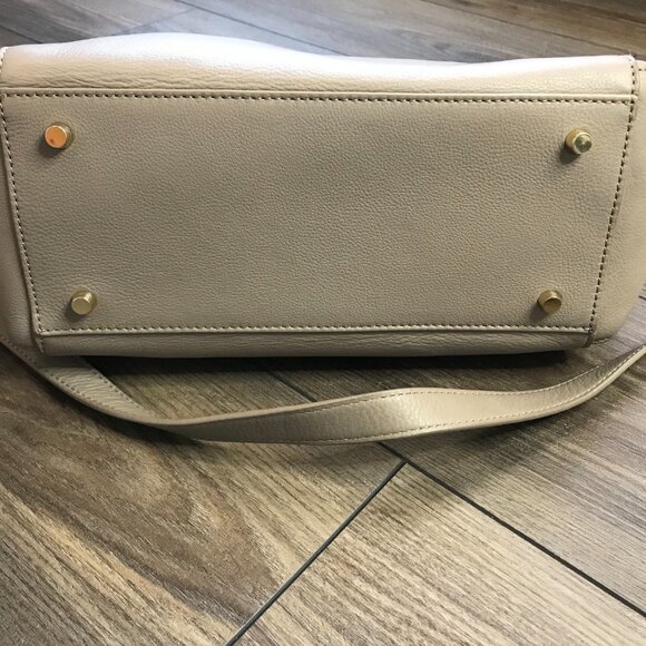 TMRW Studio Antonio Medium Leather Crossbody Bag Removable Inner Pouch Neutral - Picture 13 of 16